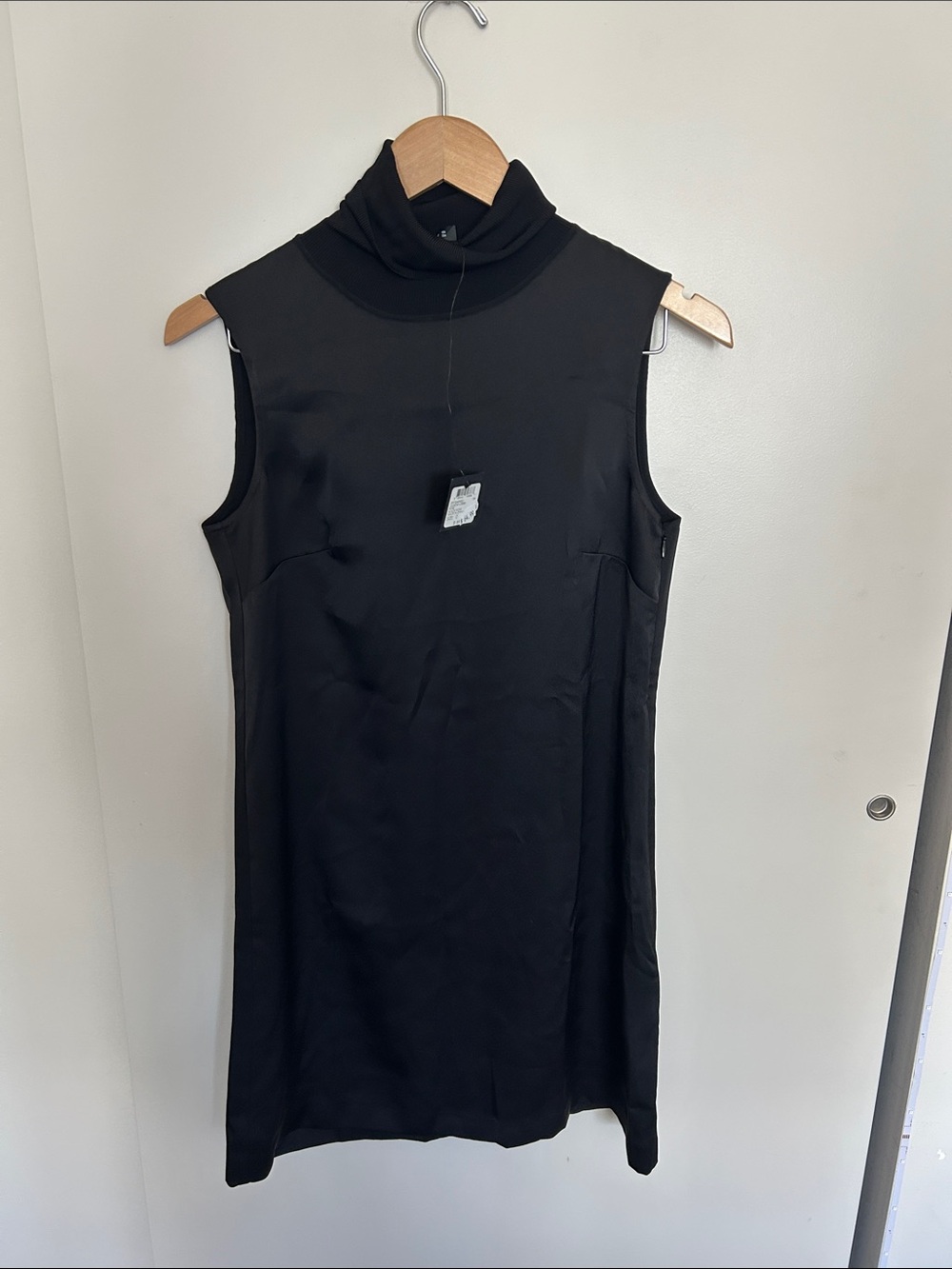 Club Monaco Black Sleeveless Turtleneck Mini Dress